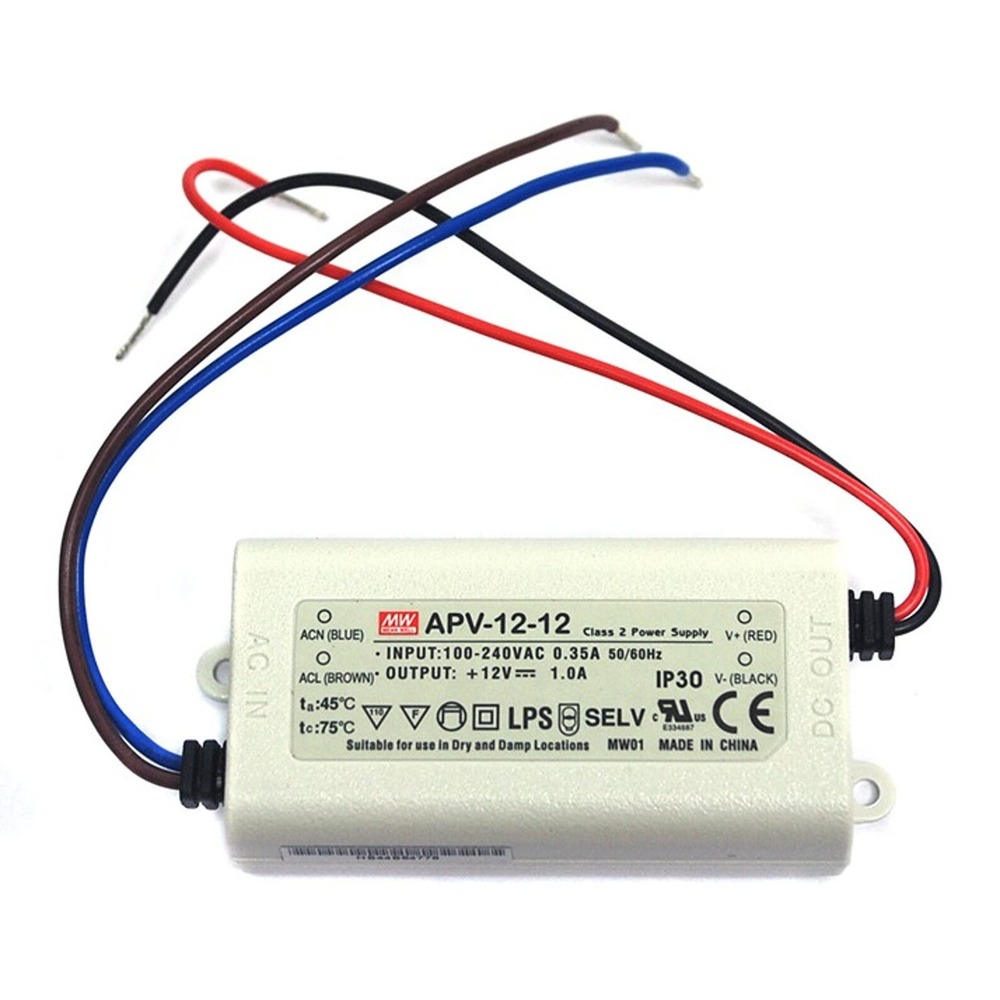 Mean Well LED Power Supply Constant Voltage CV Driver APV-12-12 12W 12V 1A 515C2